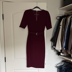 Ted Baker London Burgundy Midi Dress